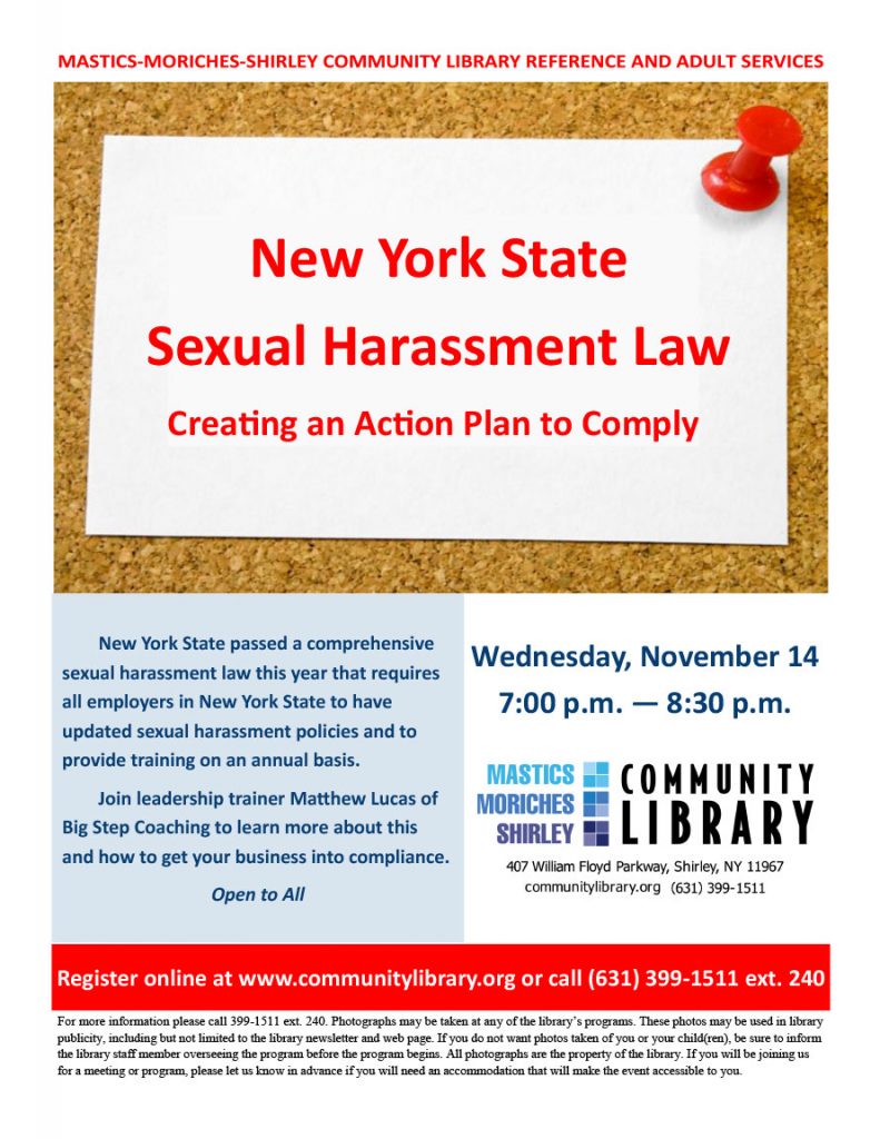 New York State Sexual Harassment Law: Creating an Action Plan that Works